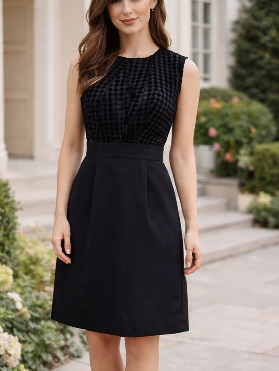 Calvin Klein Dresses & Skirts - Calvin Klein Black Textured Fit & Flare Dress – Size 8